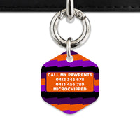 Purple And Orange Spooky Stripes Pet ID Tag