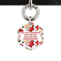 Red And White Roses Pet ID Tag