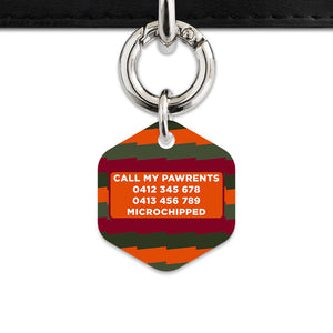 Green And Orange Spooky Stripes Pet ID Tag