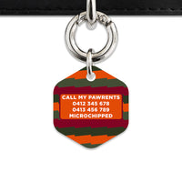 Green And Orange Spooky Stripes Pet ID Tag