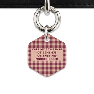 Winter Gingham Pet ID Tag