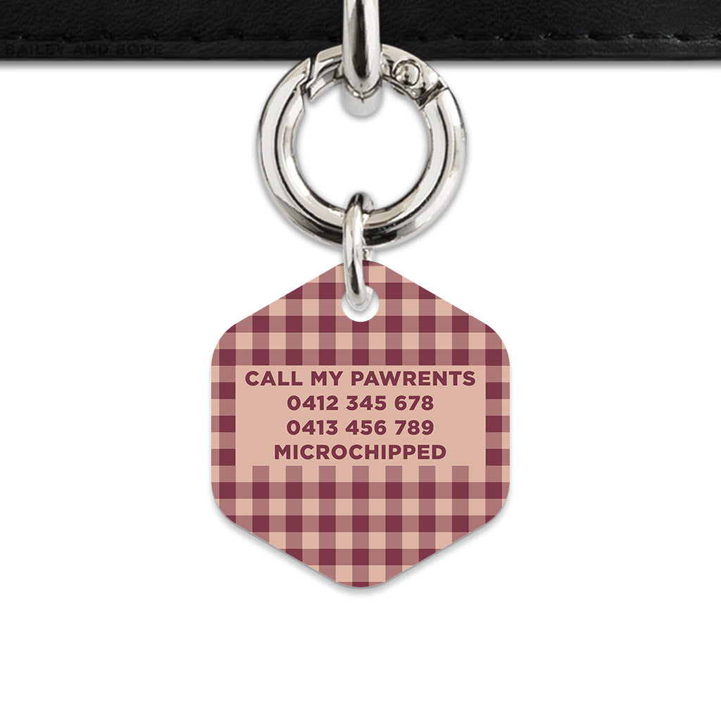 Winter Gingham Pet ID Tag