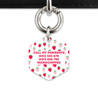 Pink And Red Strawberries Pet ID Tag