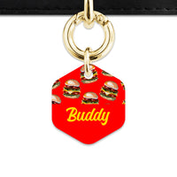 Burger Pattern Pet ID Tag