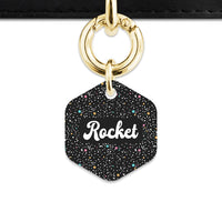 Black Pastel Stars Pet ID Tag