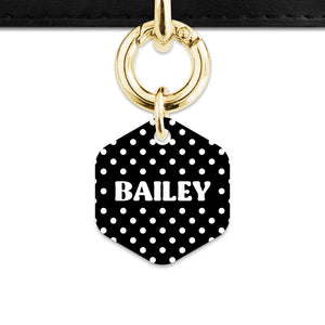 Black And White Polka Dots Pet ID Tag