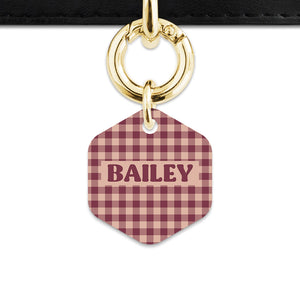 Winter Gingham Pet ID Tag