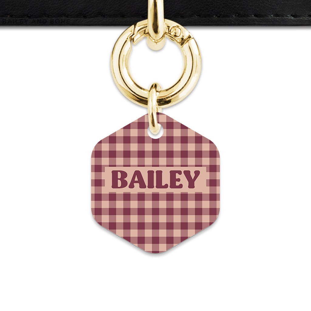 Winter Gingham Pet ID Tag
