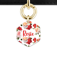 Red And White Roses Pet ID Tag