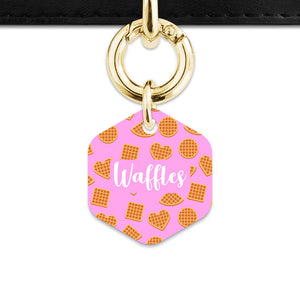 Pink Waffles Pattern Pet ID Tag