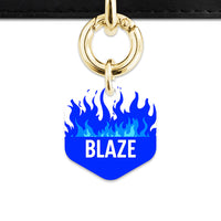 Blue Flames Pet ID Tag