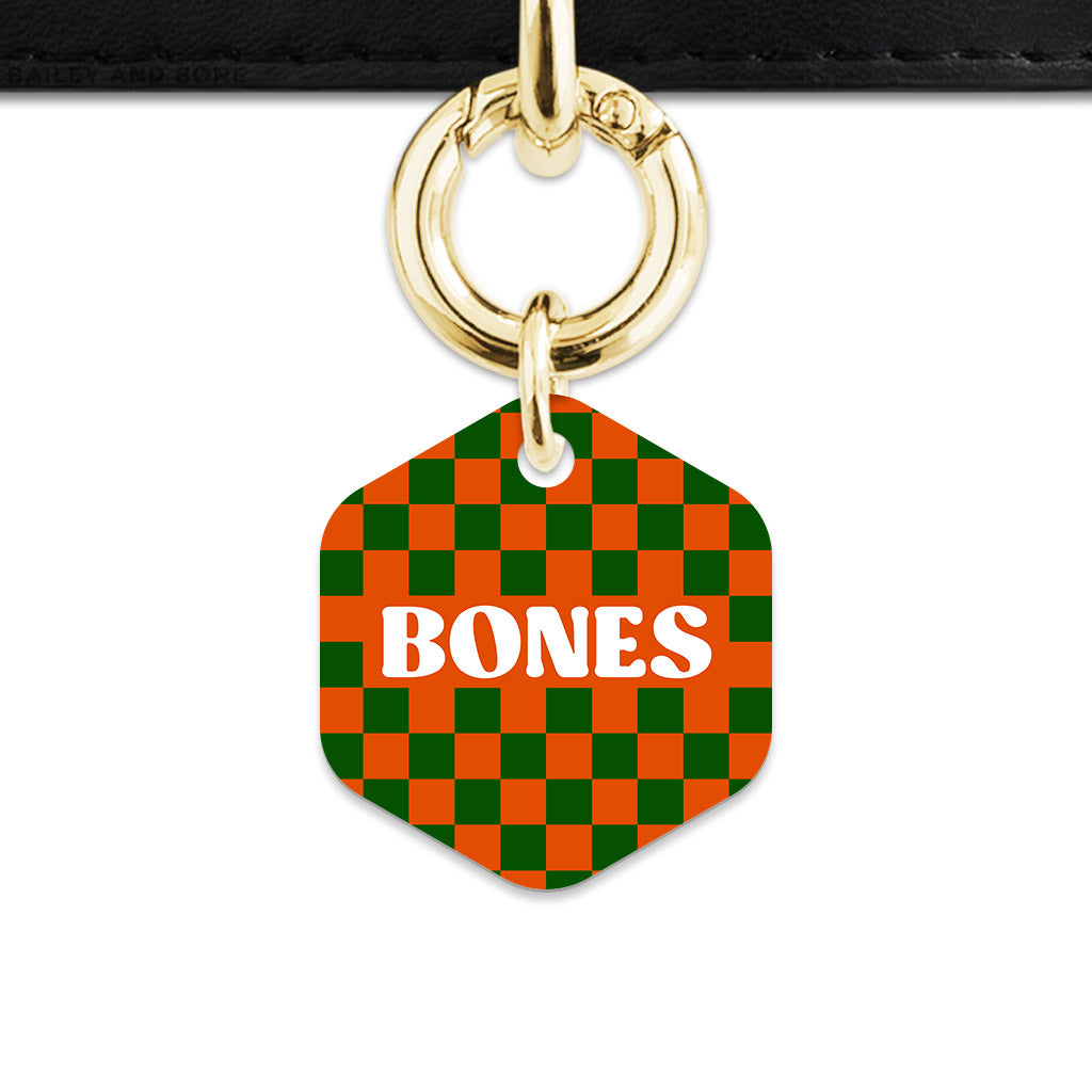 Halloween Checkers Pet ID Tag