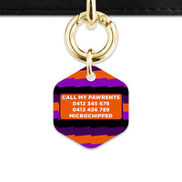 Purple And Orange Spooky Stripes Pet ID Tag