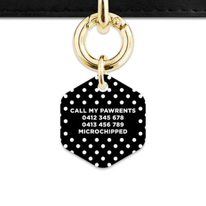 Black And White Polka Dots Pet ID Tag