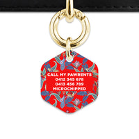 Red Paisley Pattern Pet ID Tag