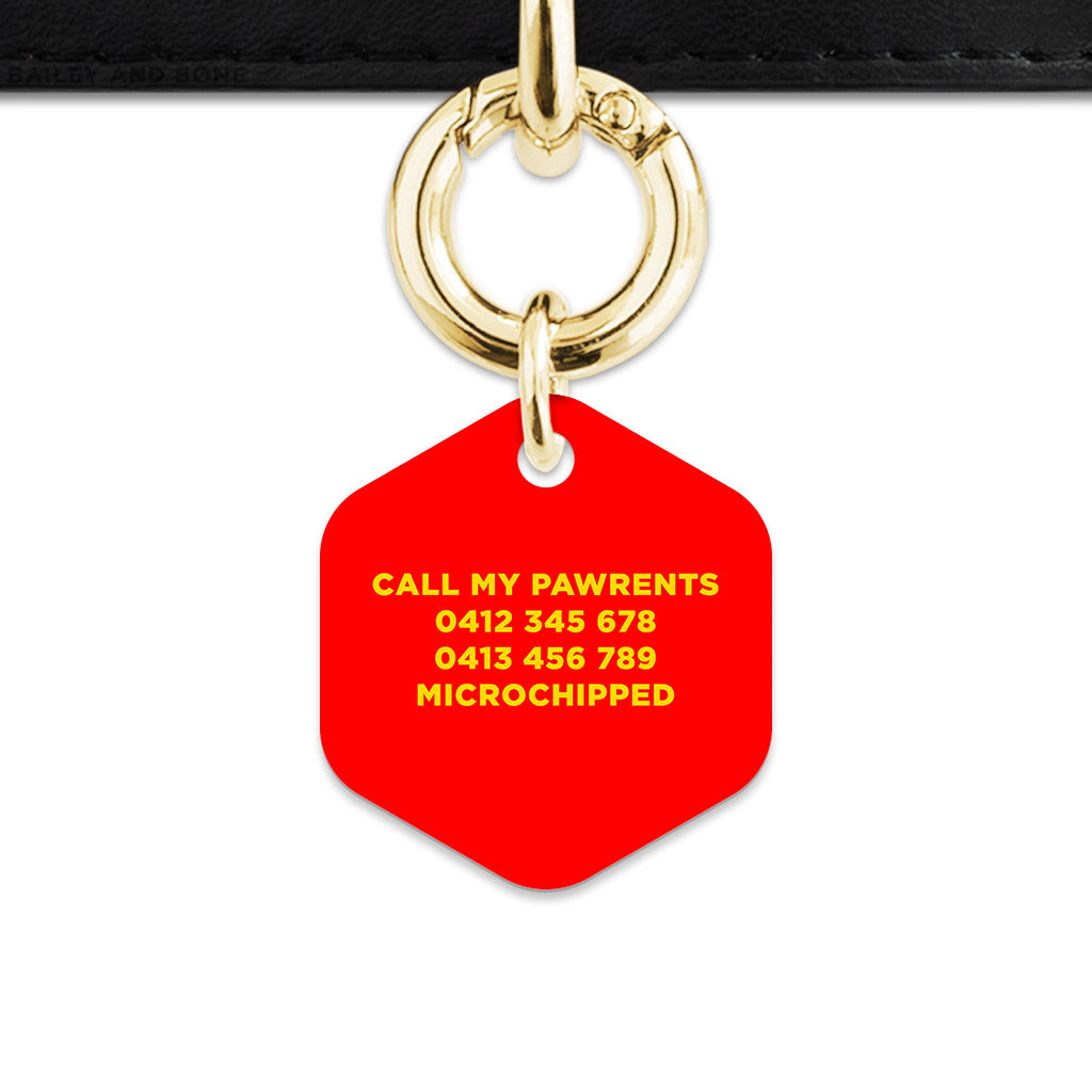 Burger Pattern Pet ID Tag