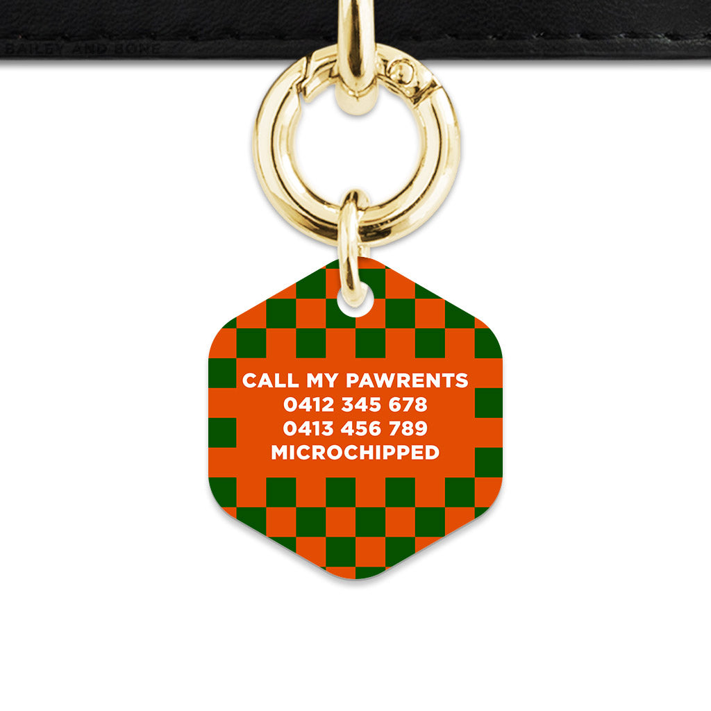 Halloween Checkers Pet ID Tag