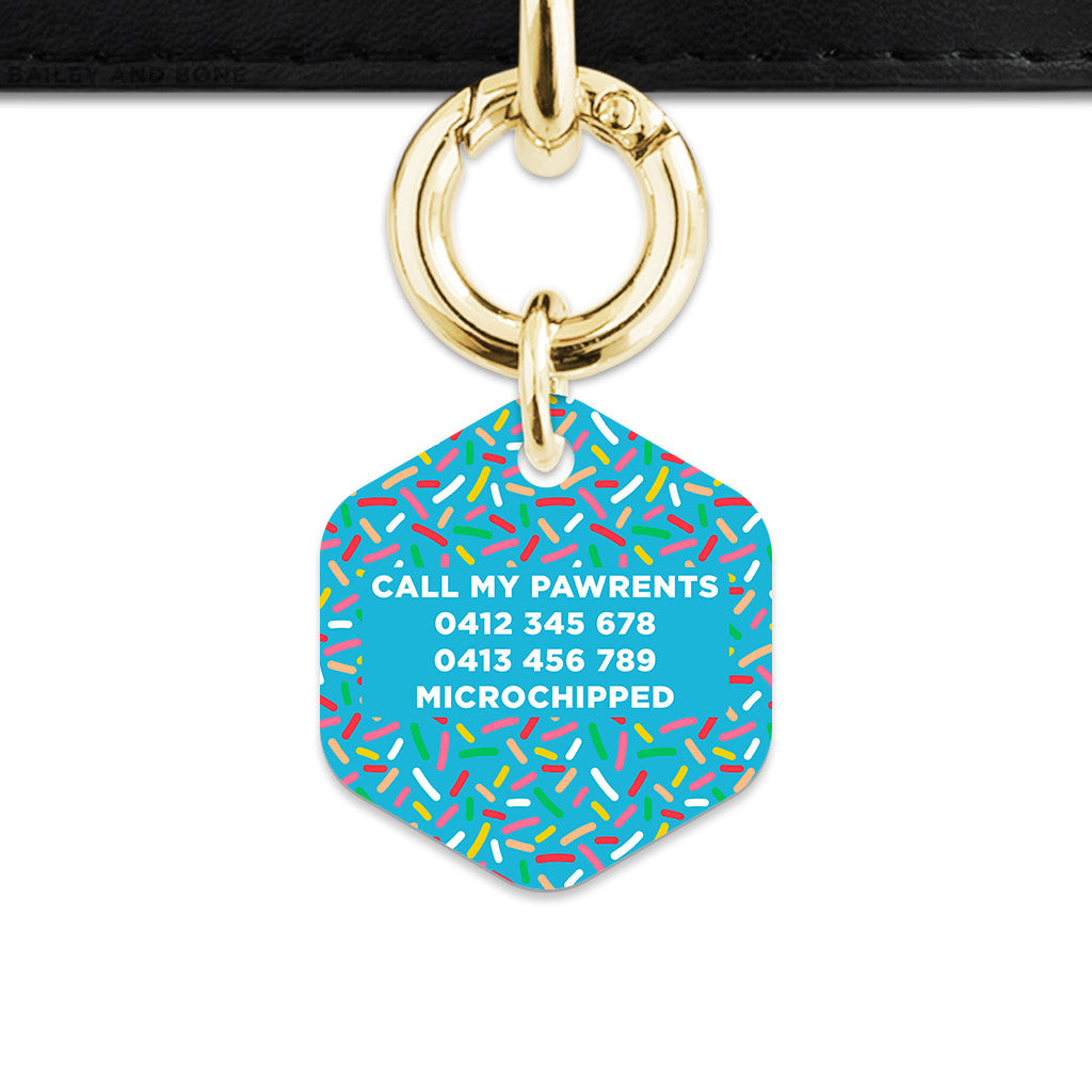 Blue Birthday Sprinkles Pet ID Tag