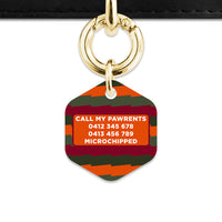 Green And Orange Spooky Stripes Pet ID Tag
