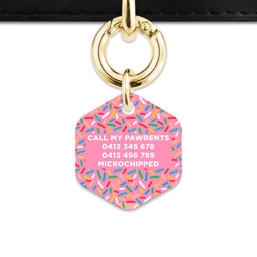 Pink Birthday Sprinkles Pet ID Tag