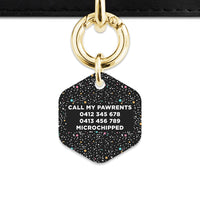 Black Pastel Stars Pet ID Tag