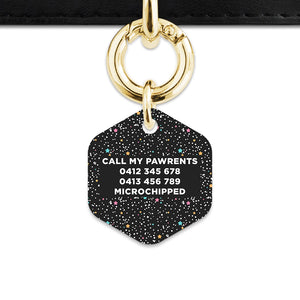 Black Pastel Stars Pet ID Tag