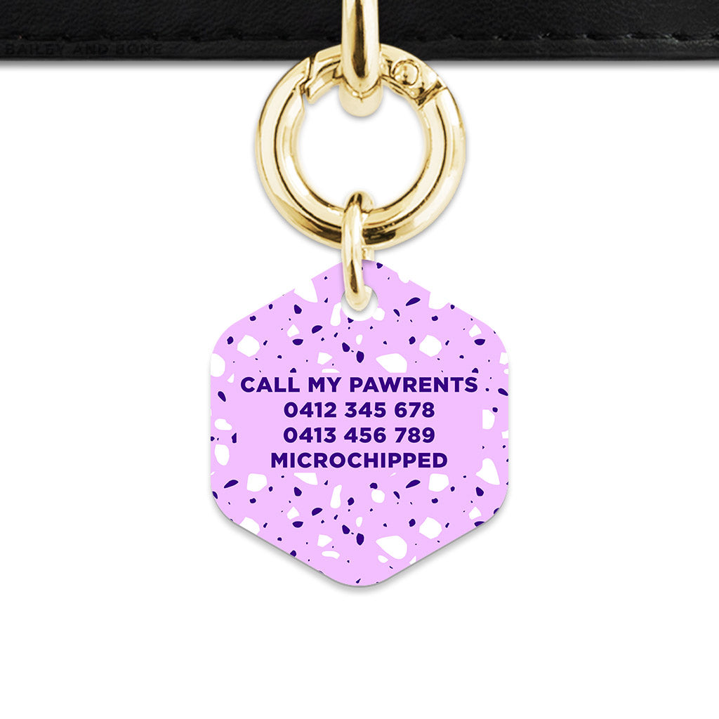 Lavender Terrazzo Pet ID Tag