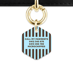 Blue And Brown Stripes Pet ID Tag