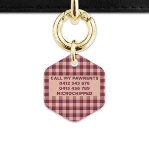 Winter Gingham Pet ID Tag