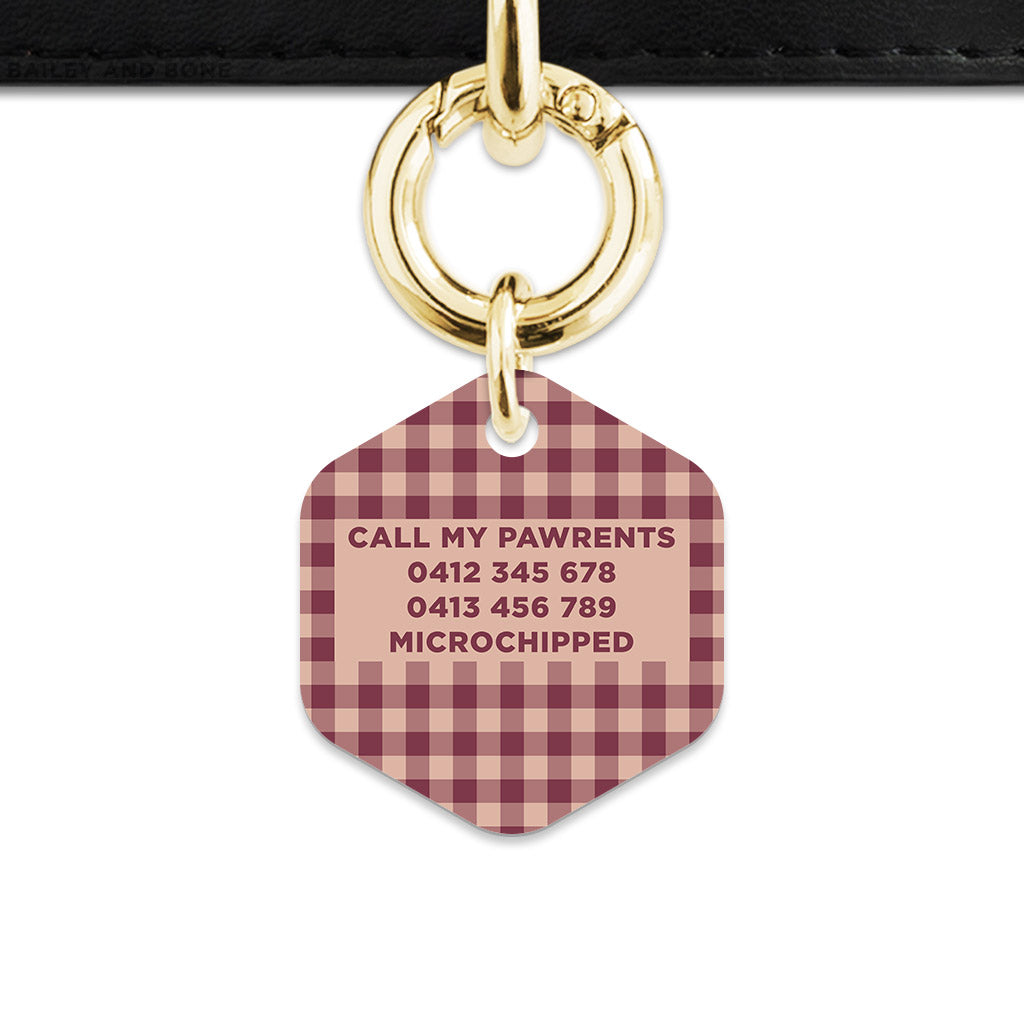 Winter Gingham Pet ID Tag