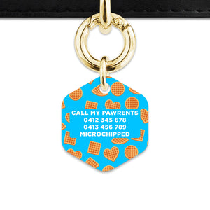 Blue Waffles Pattern Pet ID Tag