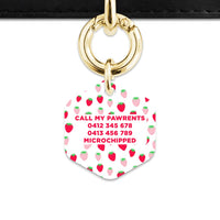 Pink And Red Strawberries Pet ID Tag