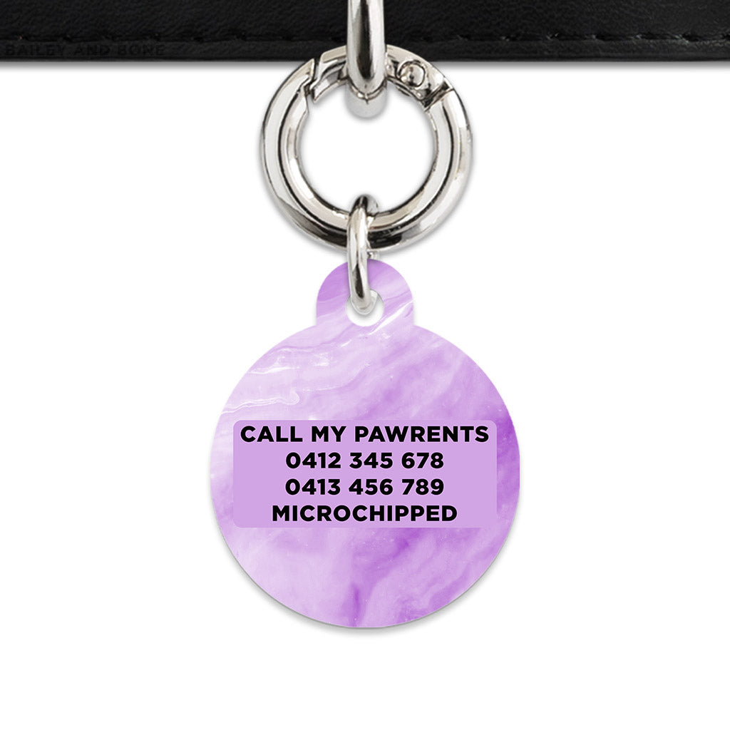 Light Purple Marble Pet ID Tag