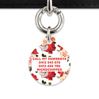 Red And White Roses Pet ID Tag