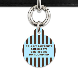 Blue And Brown Stripes Pet ID Tag