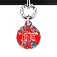 Red Paisley Pattern Pet ID Tag