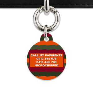 Green And Orange Spooky Stripes Pet ID Tag