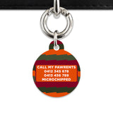 Green And Orange Spooky Stripes Pet ID Tag