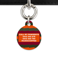 Green And Orange Spooky Stripes Pet ID Tag