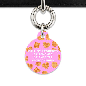 Pink Waffles Pattern Pet ID Tag
