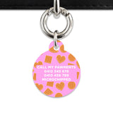 Pink Waffles Pattern Pet ID Tag