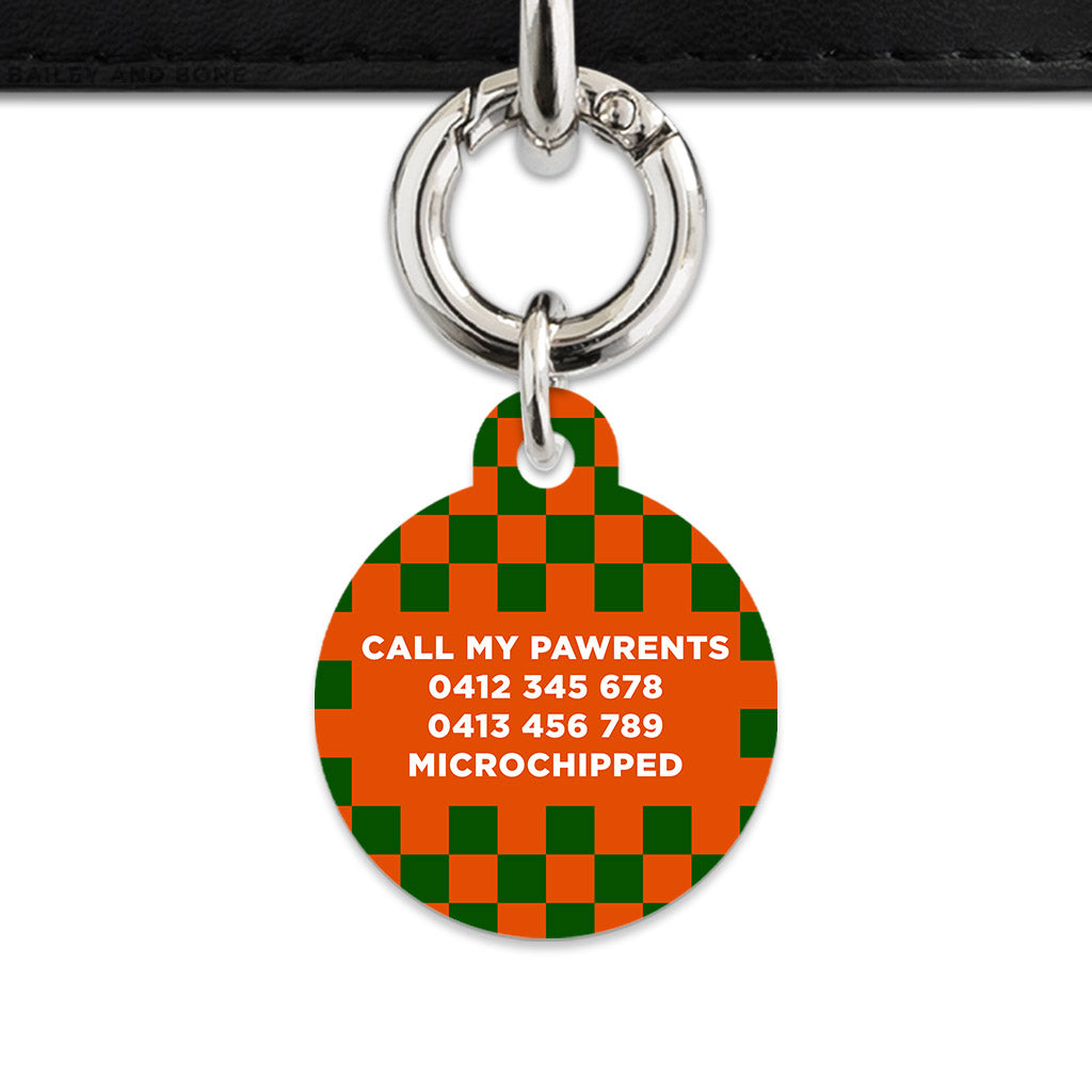 Halloween Checkers Pet ID Tag