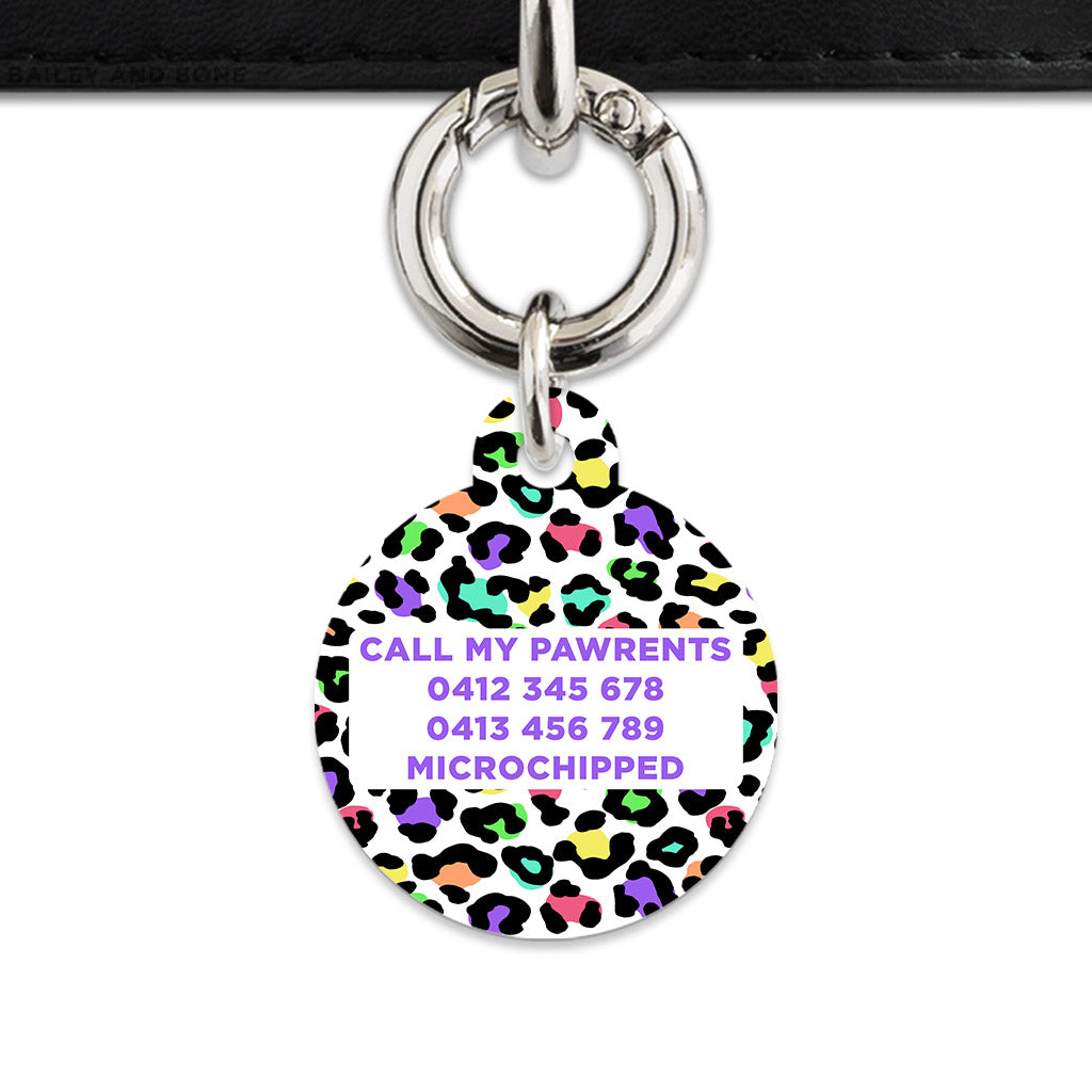 Pastel Leopard Print Pet ID Tag