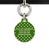 Green And Beige Polka Dots Pet ID Tag