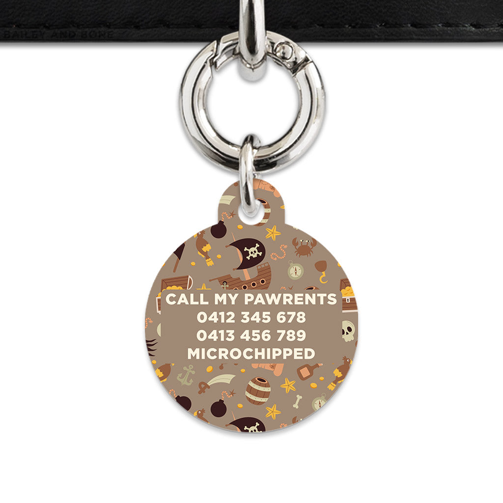 Pirates Pattern Pet ID Tag
