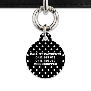 Black And White Polka Dots Pet ID Tag