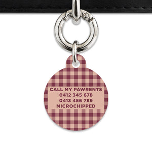 Winter Gingham Pet ID Tag