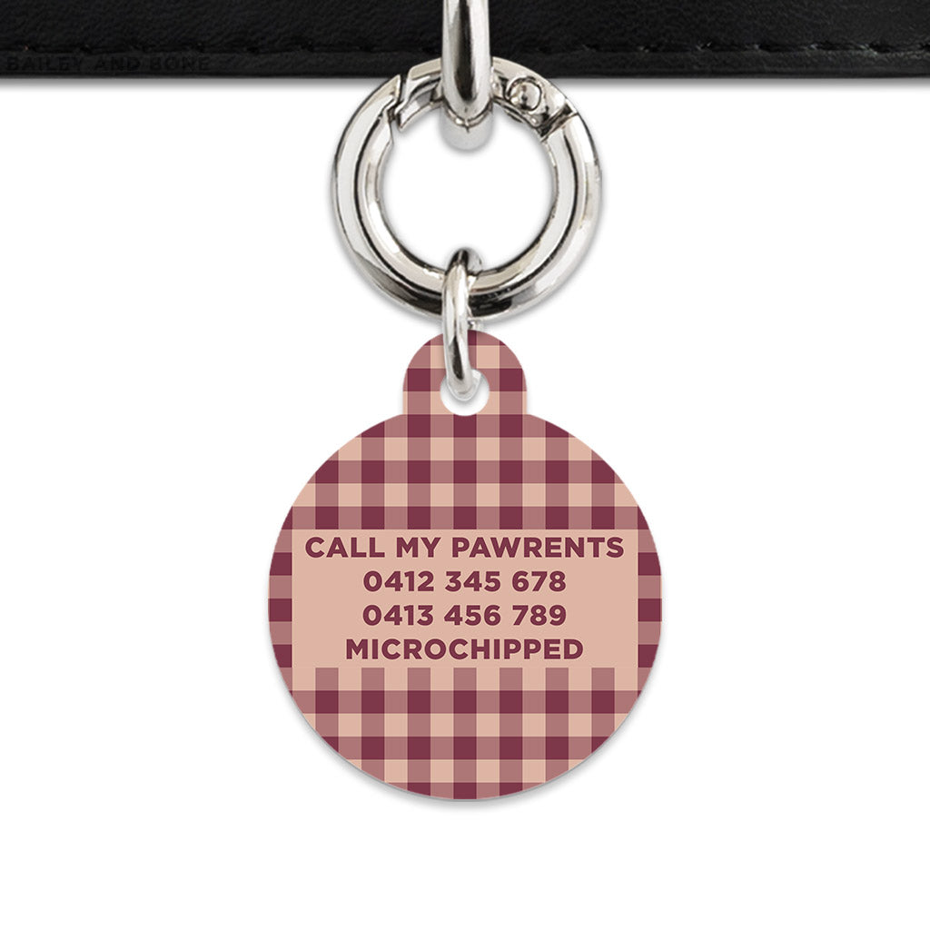 Winter Gingham Pet ID Tag