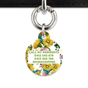 Vintage Sunflowers Pet ID Tag