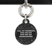Black Pastel Stars Pet ID Tag